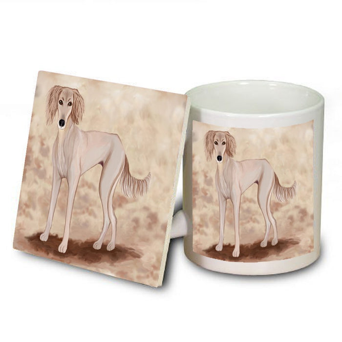 Saluki Puppy Dog Mug and Coaster Set