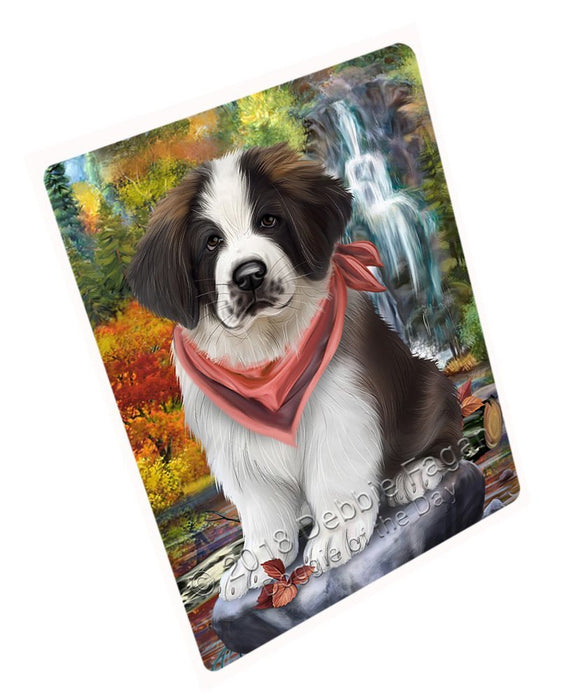 Scenic Waterfall Saint Bernard Dog Magnet Mini (3.5" x 2") MAG52320