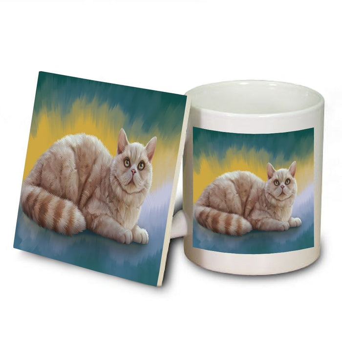 Selkirk Rex Cat Mug and Coaster Set