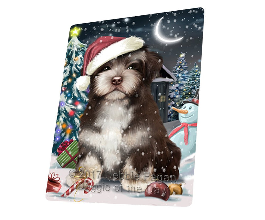 Have A Holly Jolly Christmas Havanese Dog In Holiday Background Magnet Mini (3.5" x 2") D099