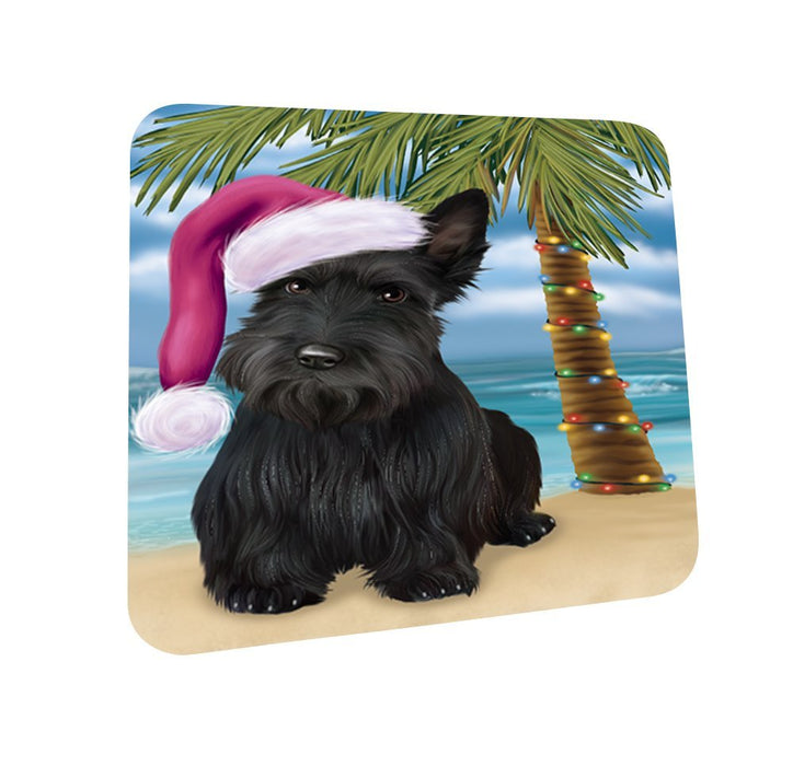 Summertime Scottish Terrier Dog on Beach Christmas Coasters CST415 (Set of 4)