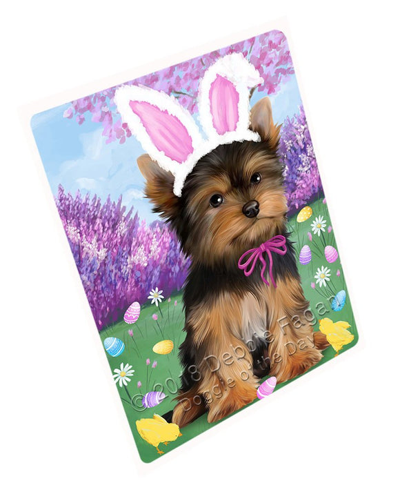 Yorkshire Terrier Dog Easter Holiday Tempered Cutting Board C52185