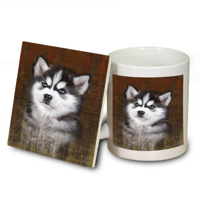 Rustic Siberian Husky Dog Mug and Coaster Set MUC48255