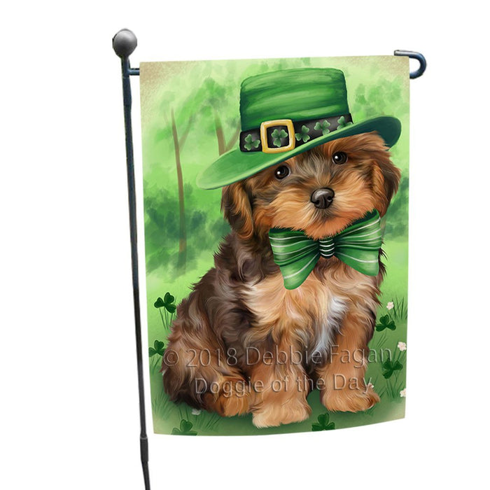 St. Patricks Day Irish Portrait Yorkipoo Dog Garden Flag GFLG49219