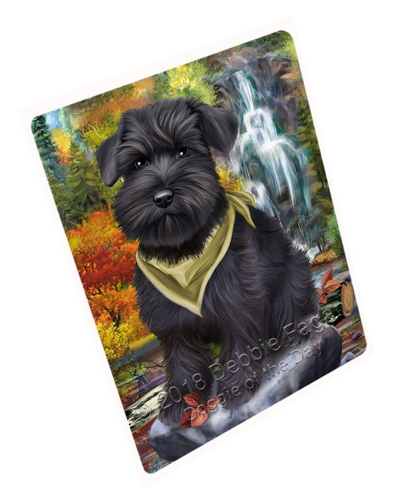 Scenic Waterfall Schnauzer Dog Large Refrigerator / Dishwasher Magnet RMAG56718