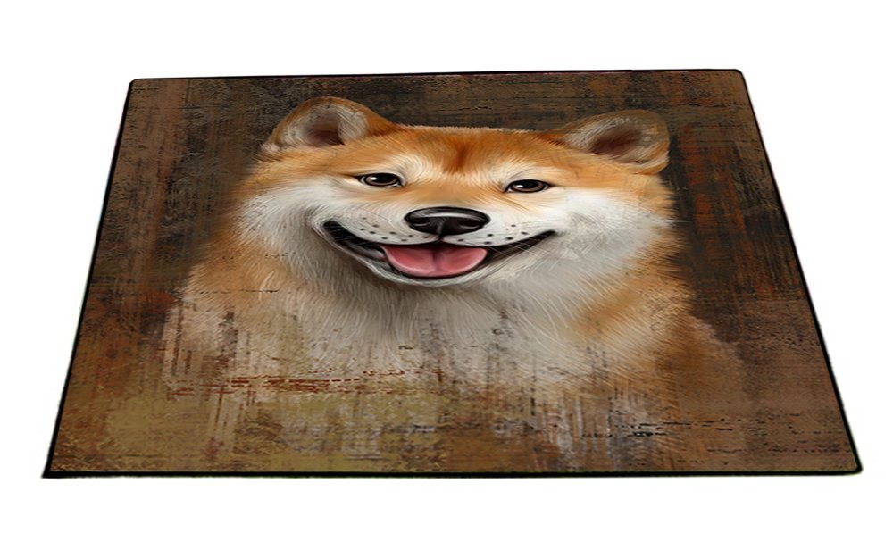 Rustic Shiba Inu Dog Floormat FLMS48435