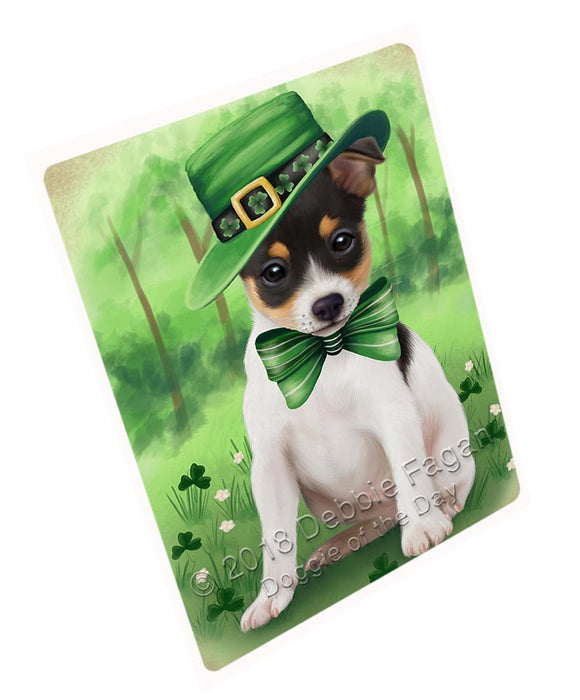 St. Patricks Day Irish Portrait Rat Terrier Dog Large Refrigerator / Dishwasher Magnet RMAG55182