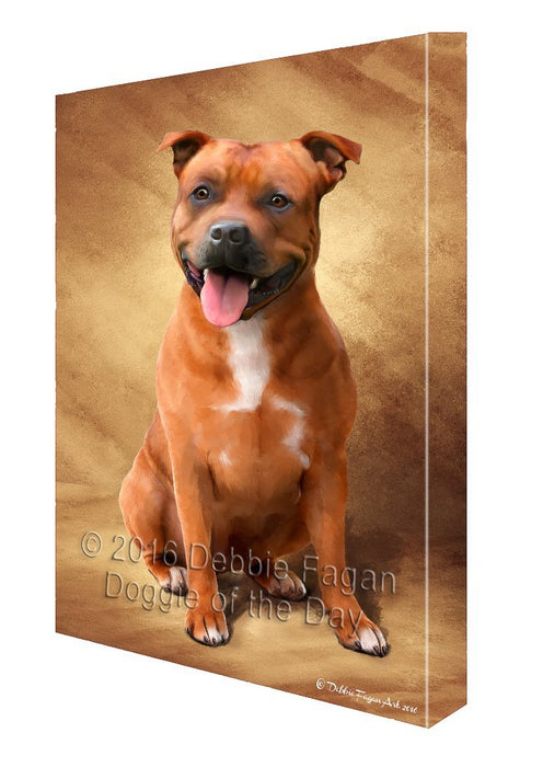 Staffordshire Bull Terrier Dog Painting Printed on Canvas Wall Art