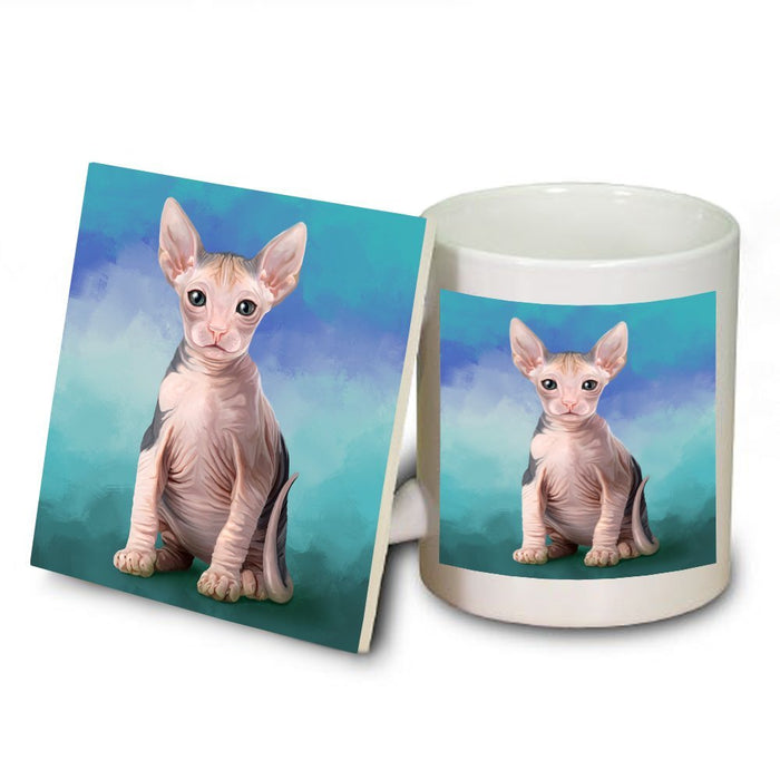Sphynx Cat Mug and Coaster Set
