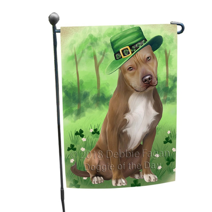 St. Patricks Day Irish Portrait Pit Bull Dog Garden Flag GFLG49126