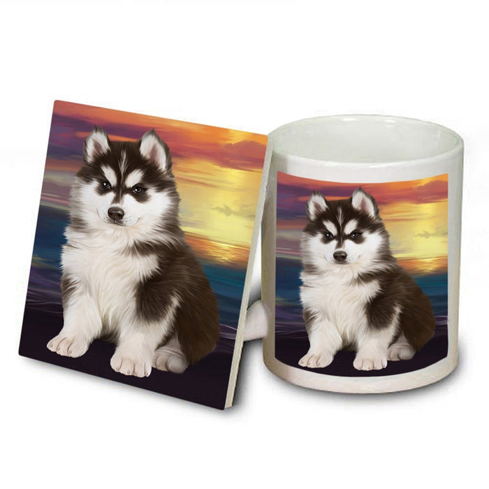 Siberian Husky Dog Mug and Coaster Set