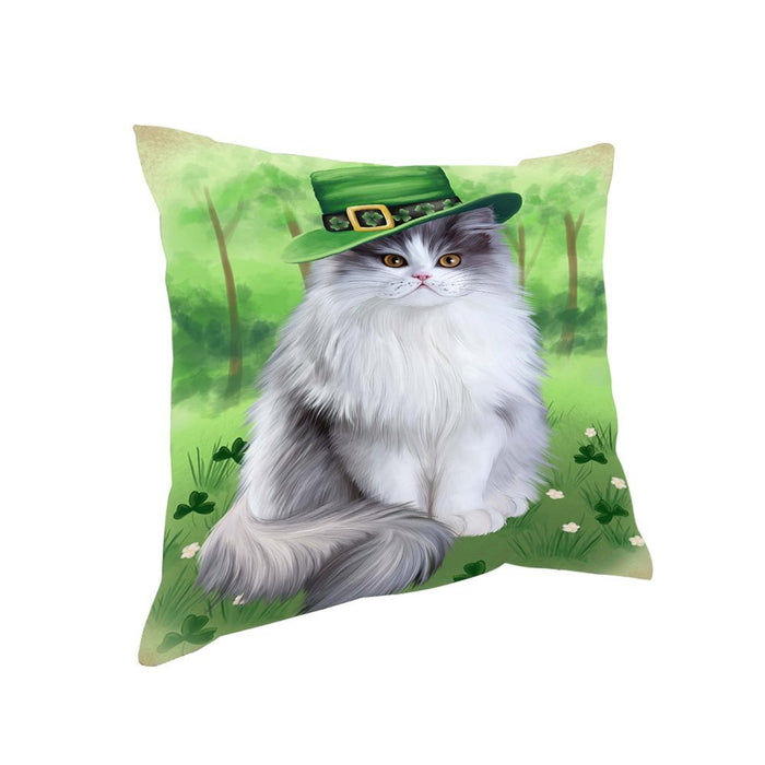 St. Patricks Day Irish Portrait Persian Cat Pillow PIL52700
