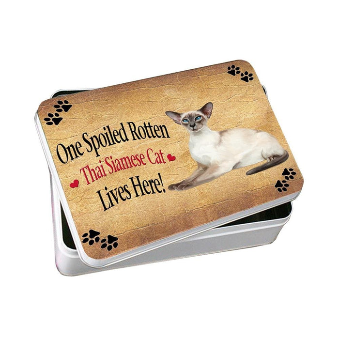 Thai Siamese Spoiled Rotten Cat Photo Storage Tin