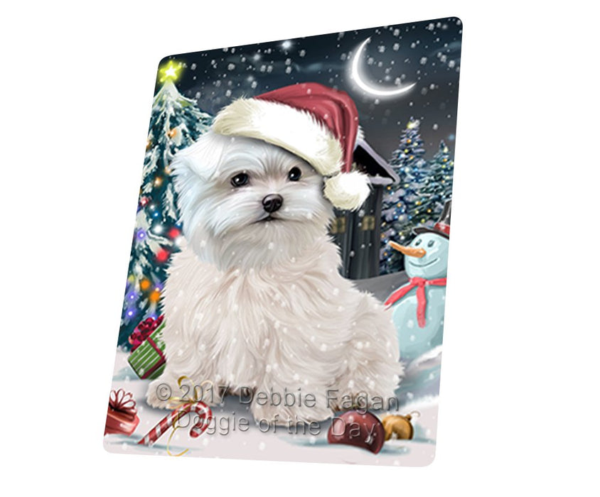 Have A Holly Jolly Christmas Maltese Dog In Holiday Background Magnet Mini (3.5" x 2") D188