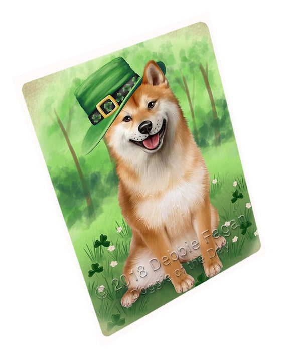 St. Patricks Day Irish Portrait Shiba Inu Dog Tempered Cutting Board C51690