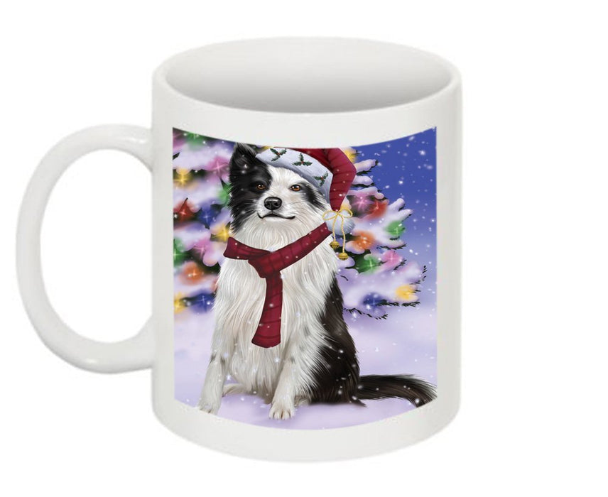 Winter Wonderland Border Collie Dog Christmas Mug CMG0580