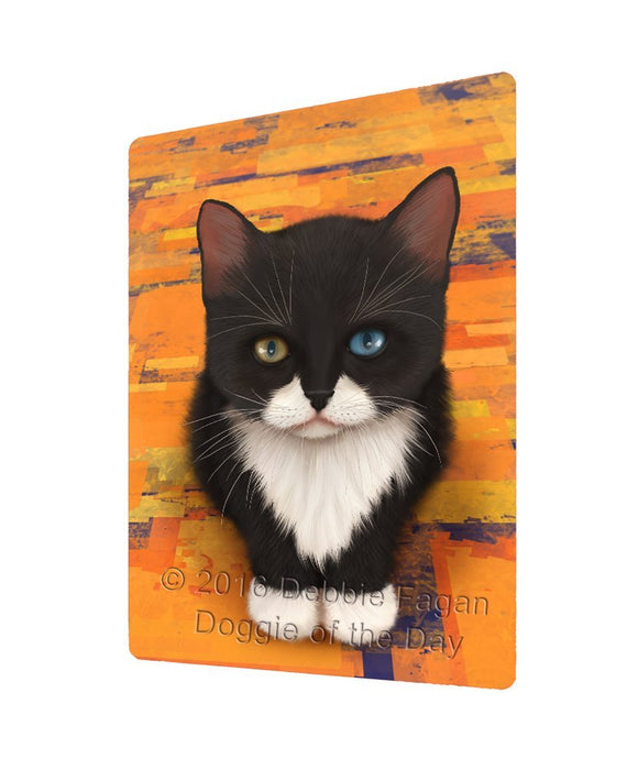 Tuxedo Cat Art Portrait Print Woven Throw Sherpa Plush Fleece Blanket