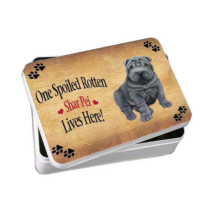 Shar Pei Spoiled Rotten Dog Photo Storage Tin