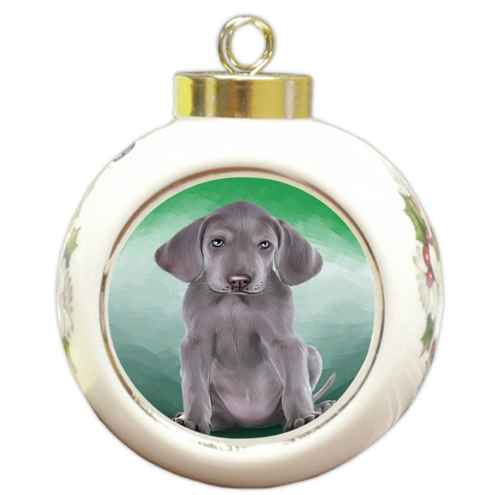 Weimaraner Dog Round Ball Christmas Ornament RBPOR48367