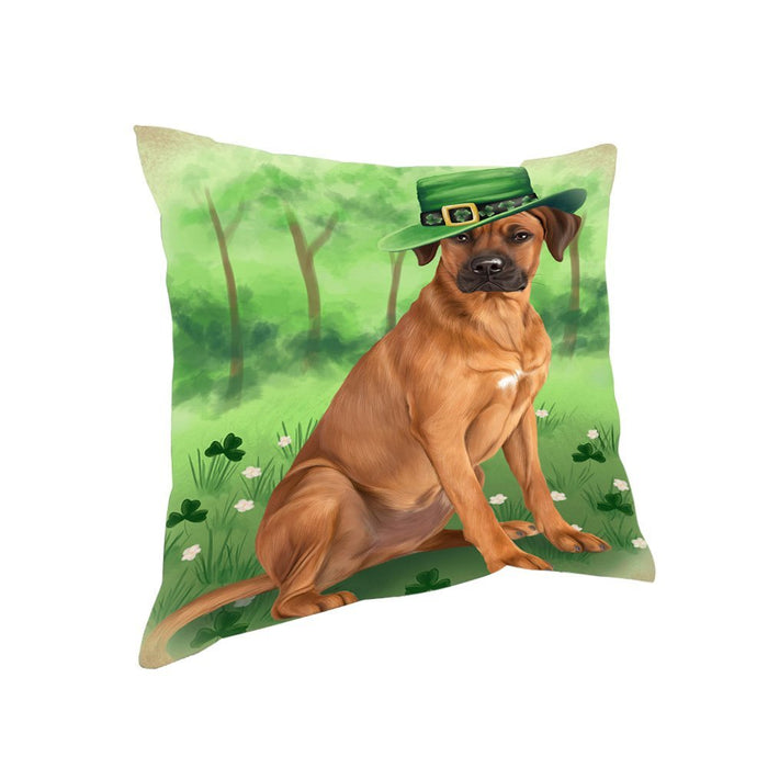 St. Patricks Day Irish Portrait Rhodesian Ridgeback Dog Pillow PIL52828