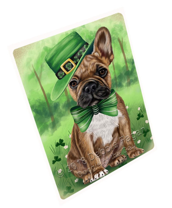 St. Patricks Day Irish Portrait French Bulldog Tempered Cutting Board C50271
