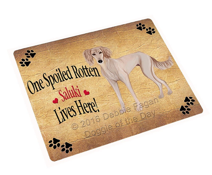 Saluki Puppy Spoiled Rotten Dog Tempered Cutting Board