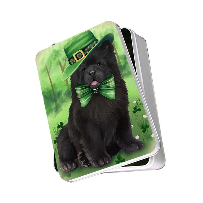St. Patricks Day Irish Portrait Chow Chow Dog Photo Storage Tin PITN48783