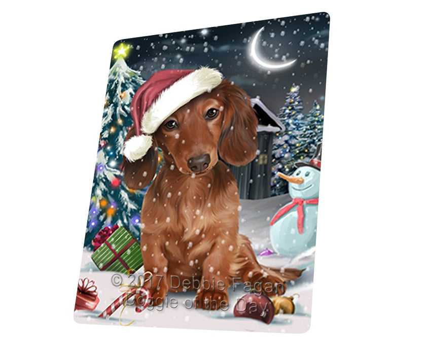 Have A Holly Jolly Christmas Dachshund Dog In Holiday Background Magnet Mini (3.5" x 2") D082