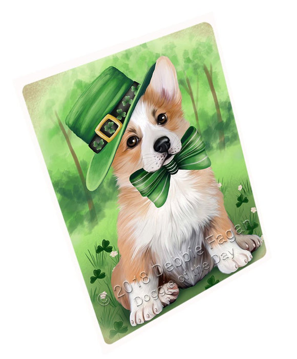 St. Patricks Day Irish Portrait Corgie Dog Large Refrigerator / Dishwasher Magnet RMAG52482