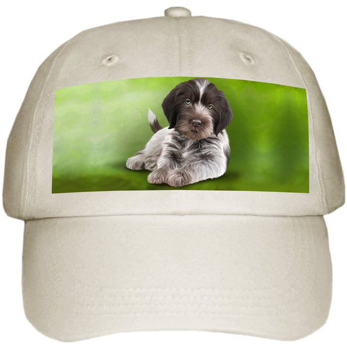 Wirehaired Pointing Griffon Dog Ball Hat Cap Off White