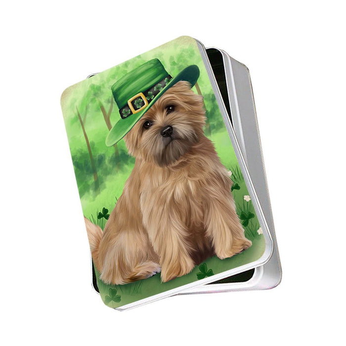 St. Patricks Day Irish Portrait Cairn Terrier Dog Photo Storage Tin PITN48758