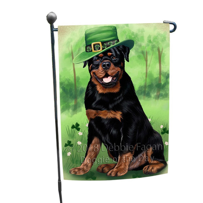 St. Patricks Day Irish Portrait Rottweiler Dog Garden Flag GFLG49155