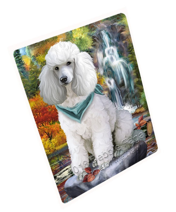 Scenic Waterfall Poodle Dog Large Refrigerator / Dishwasher Magnet RMAG56622