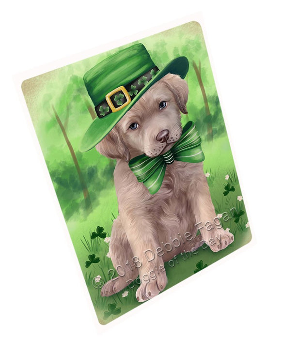 St. Patricks Day Irish Portrait Chesapeake Bay Retriever Dog Tempered Cutting Board C50184