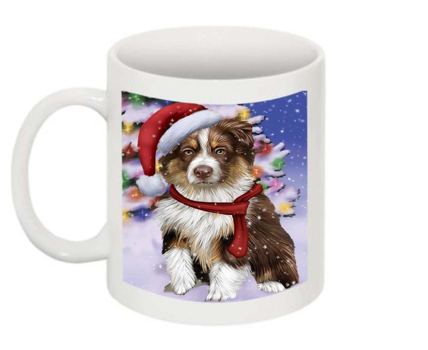 Winter Wonderland Australian Shepherd Dog Christmas Mug CMG0569