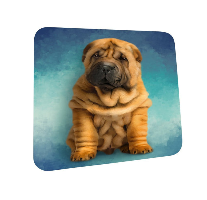 Shar Pei Puppy Dog Coasters Set of 4