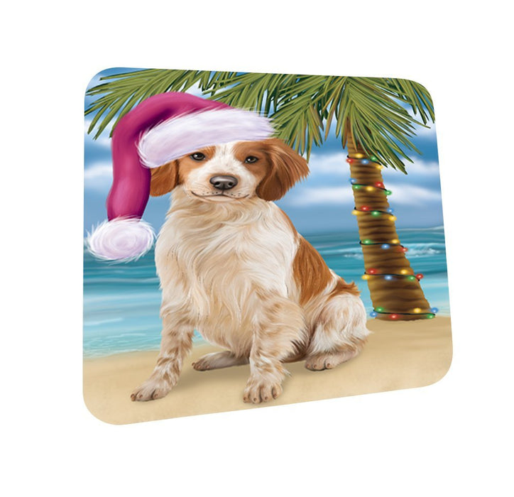 Summertime Brittany Spaniel Dog on Beach Christmas Coasters CST410 (Set of 4)