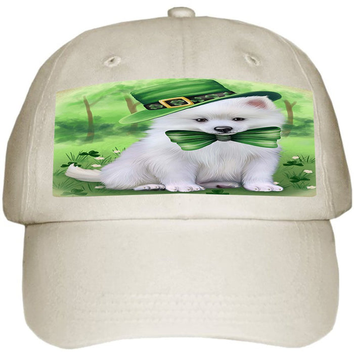 St. Patricks Day Irish Portrait American Eskimo Dog Ball Hat Cap HAT49089