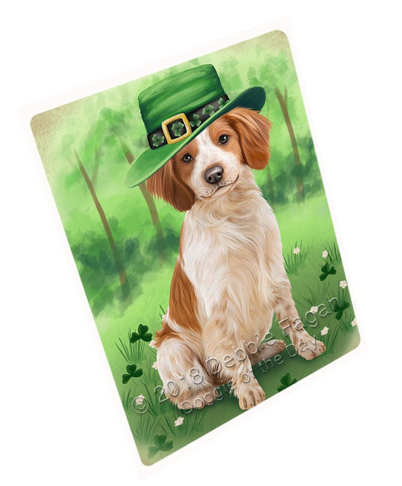 St. Patricks Day Irish Portrait Brittany Spaniel Dog Large Refrigerator / Dishwasher Magnet RMAG52188