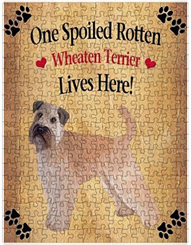 Spoiled Rotten Wheaten Terrier Dog Puzzle with Photo Tin