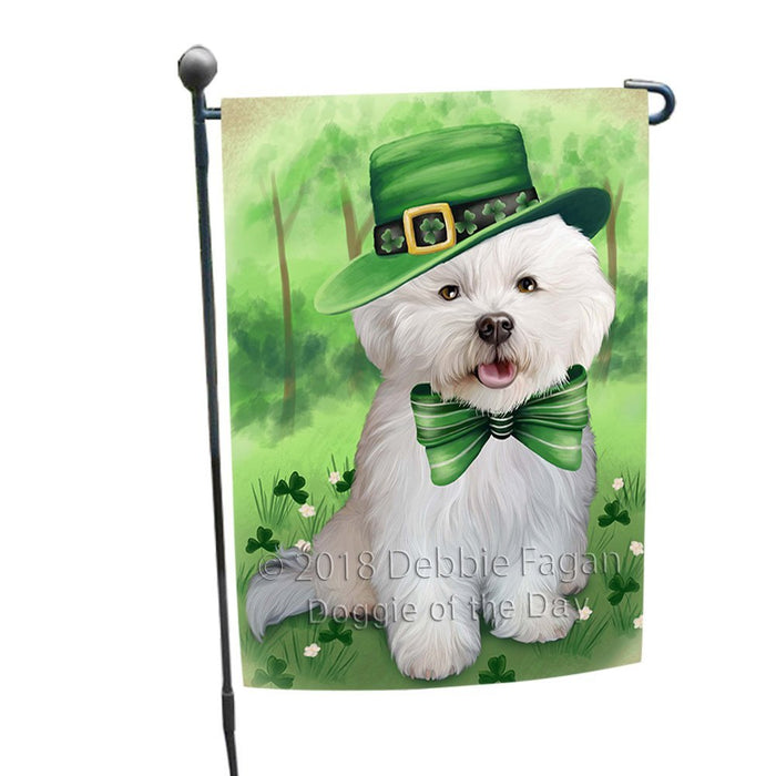St. Patricks Day Irish Portrait Bichon Frise Dog Garden Flag GFLG49111