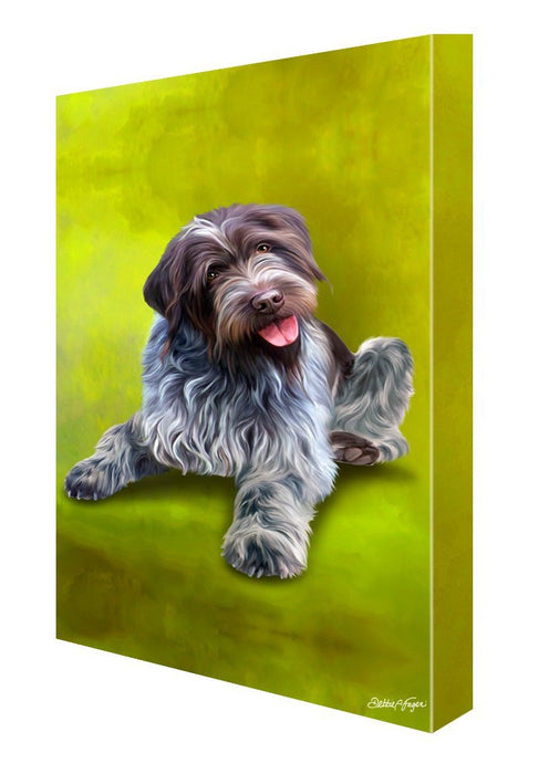 Wirehaired Pointing Griffon Dog Dog Painting Printed on Canvas Wall Art Signed