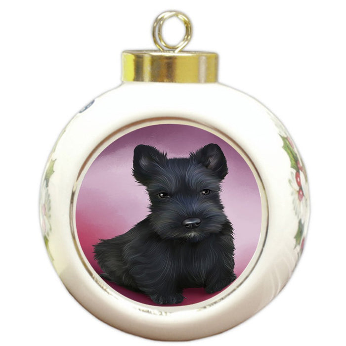 Scottish Terrier Dog Round Ball Christmas Ornament RBPOR48360