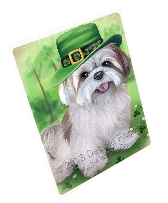 St. Patricks Day Irish Portrait Lhasa Apso Dog Large Refrigerator / Dishwasher Magnet RMAG52704