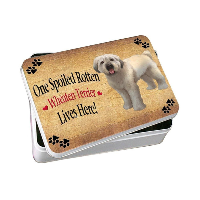 Wheaten Terrier Spoiled Rotten Dog Photo Storage Tin