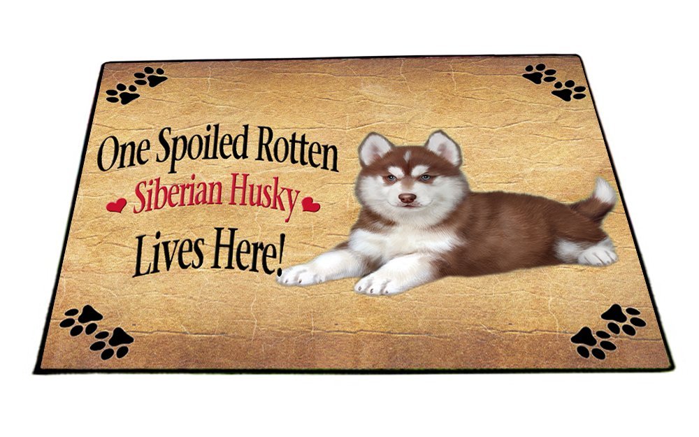 Spoiled Rotten Siberian Husky Puppy Dog Indoor/Outdoor Floormat