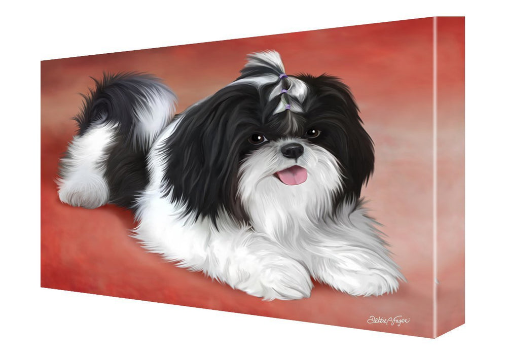 Shih Tzu Dog Painting Printed on Canvas Wall Art Signed