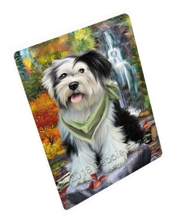 Scenic Waterfall Tibetan Terrier Dog Large Refrigerator / Dishwasher Magnet RMAG56904