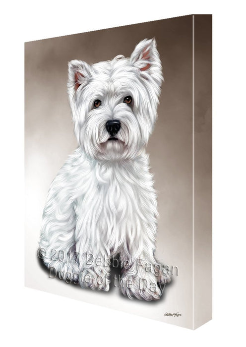 Westies Dog Painting Printed on Canvas Wall Art Signed