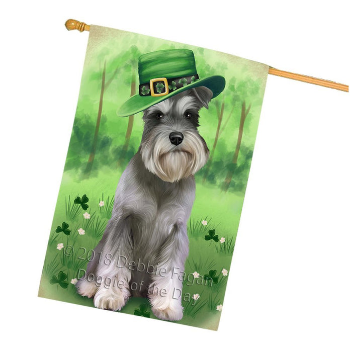 St. Patricks Day Irish Portrait Schnauzer Dog House Flag FLG49220